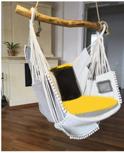 Cargue la imagen en el visor de la galería,Silla hamaca blanco/gris claro