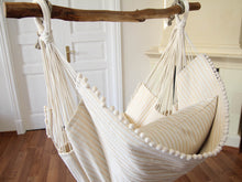 Load image into Gallery viewer, Hammock chair - beige with stripes