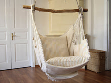 Load image into Gallery viewer, Hammock chair - beige with stripes