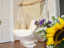 Load image into Gallery viewer, Hammock chair - beige with stripes