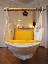 Load image into Gallery viewer, Hammock chair - yellow &amp; white
