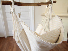 Load image into Gallery viewer, Hammock chair - beige with stripes
