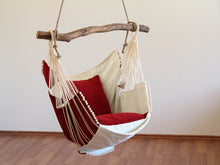 Load image into Gallery viewer, Hammock chair red/white
