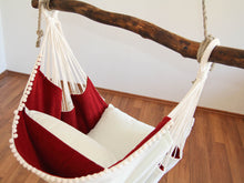 Load image into Gallery viewer, Hammock chair red/white
