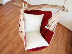 Chaise hamac rouge/blanc