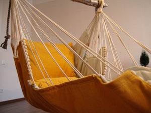 Hammock chair - yellow & white